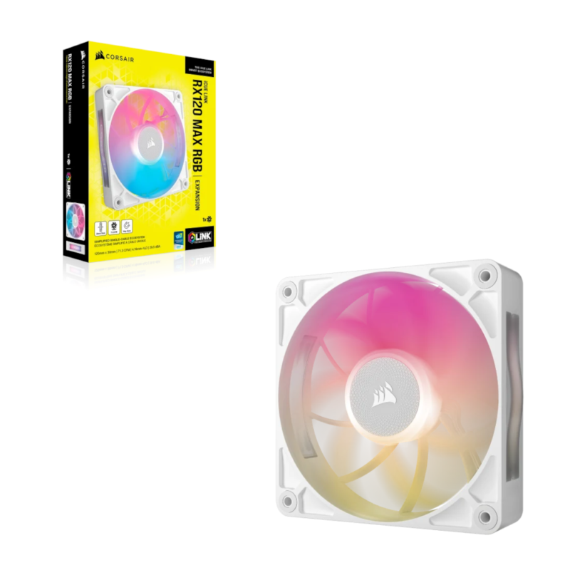 Ventoinha Corsair iCue Link RX120 MAX RGB Branco 120mm