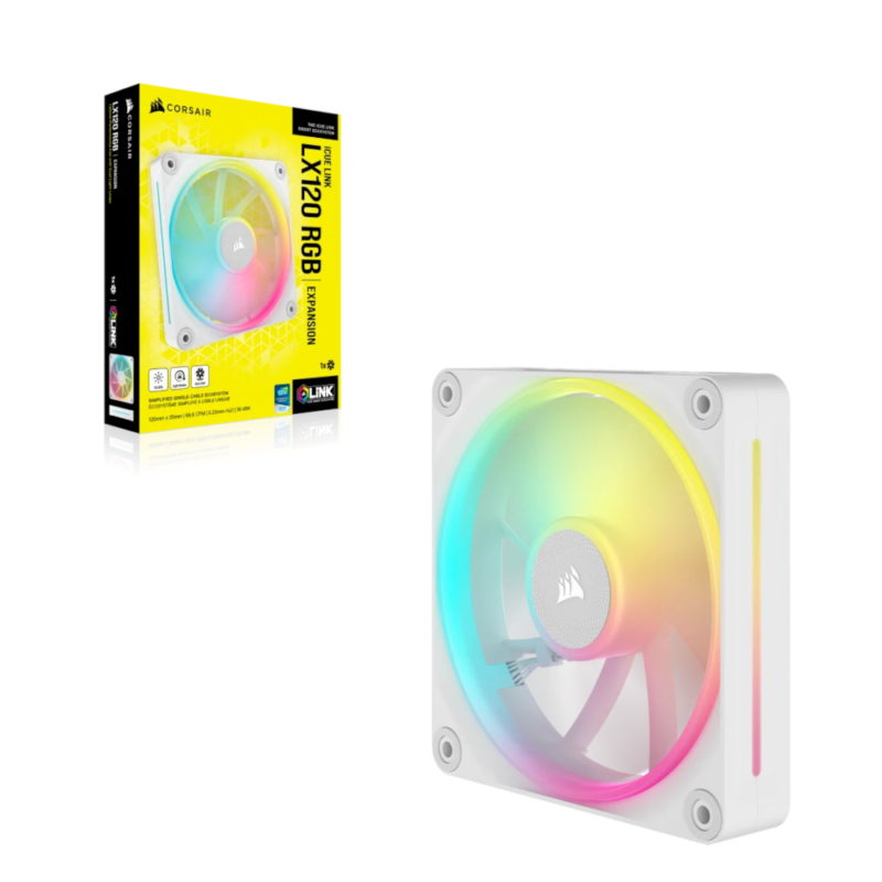 Ventoinha Corsair iCue Link LX120 RGB Branco 120mm